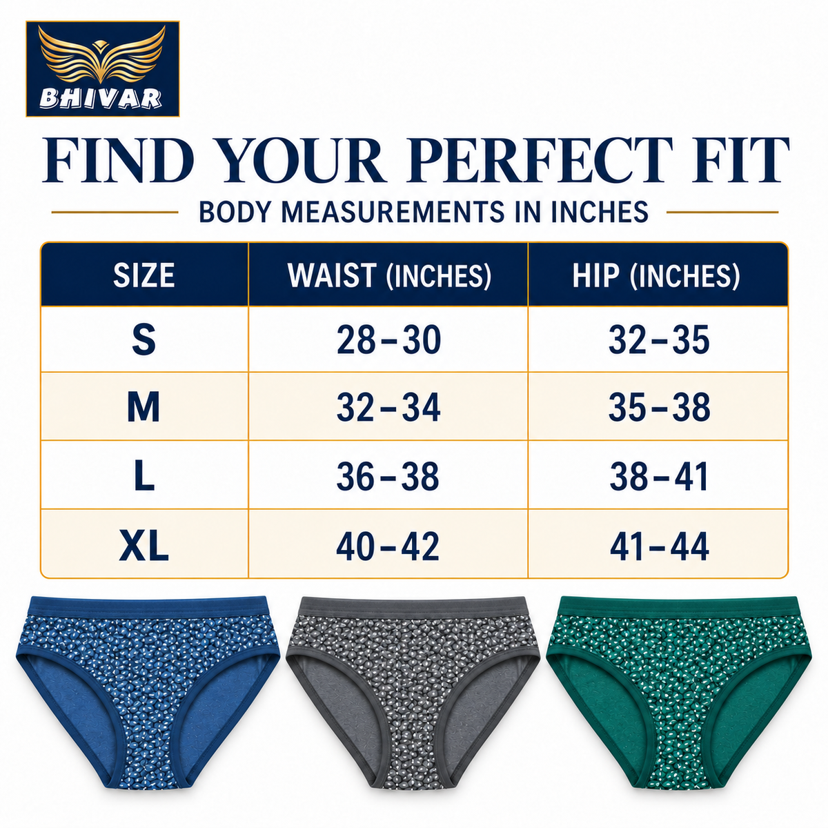 Women's Cotton Blend Panties – Pack of 3 | Green, Grey & Blue