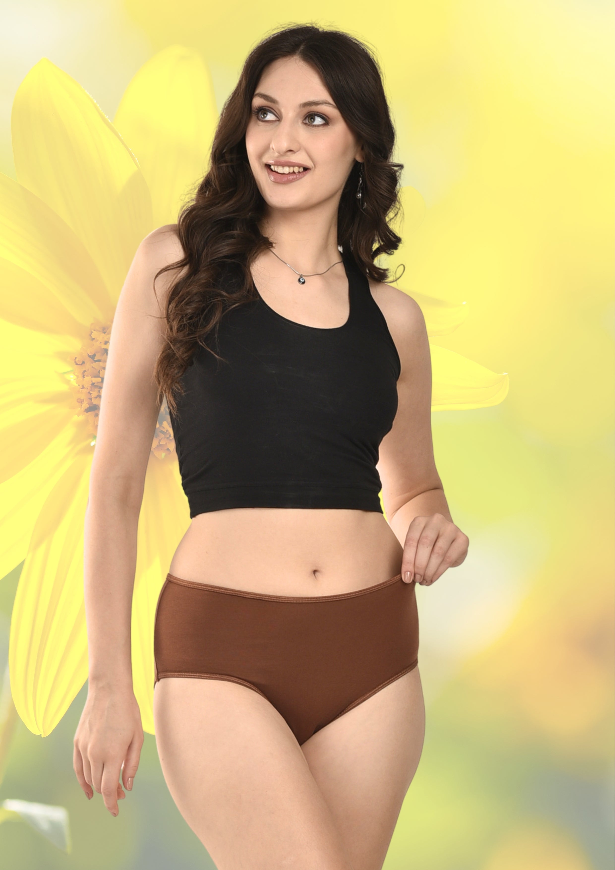 Women's Everyday Comfort Cotton Panties Pack of 3 – Brown, Pink & Peach