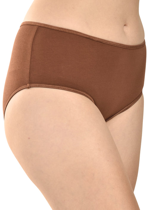 Women's Everyday Comfort Cotton Panties Pack of 3 – Brown, Pink & Peach