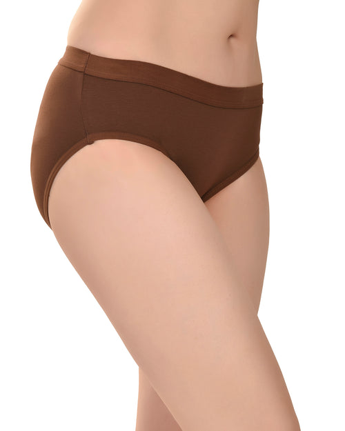 Women's Cotton Lycra Panties – Pack of 3 | Brown, Coral Pink & Camel