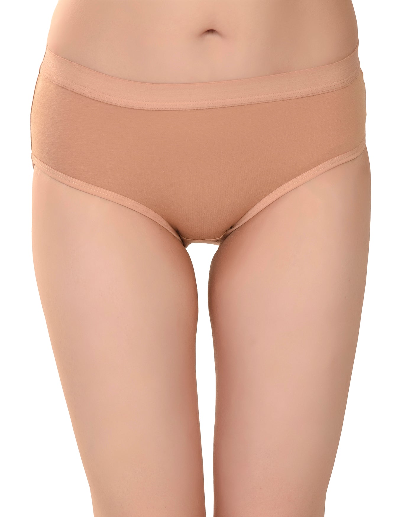 Women's Stretch-Fit Cotton Lycra Panties Pack of 3 – Brown, Coral Pink & Camel