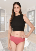 Women's Stretch-Fit Cotton Lycra Panties Pack of 3 – Dusty Rose, Purple & Pink