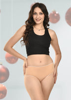 Women's Everyday Comfort Cotton Panties Pack of 3 – Brown, Pink & Peach