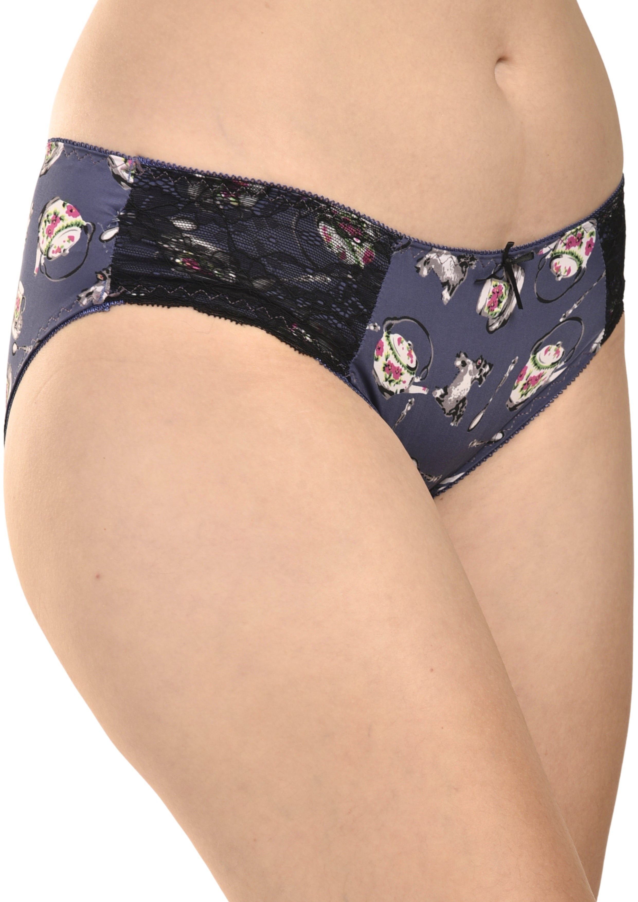 Women's Stretch Lace Panties Pack of 3 – Pink, Orange & Grey