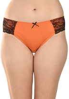 Women's Stretch Lace Panties Pack of 3 – Pink, Orange & Grey