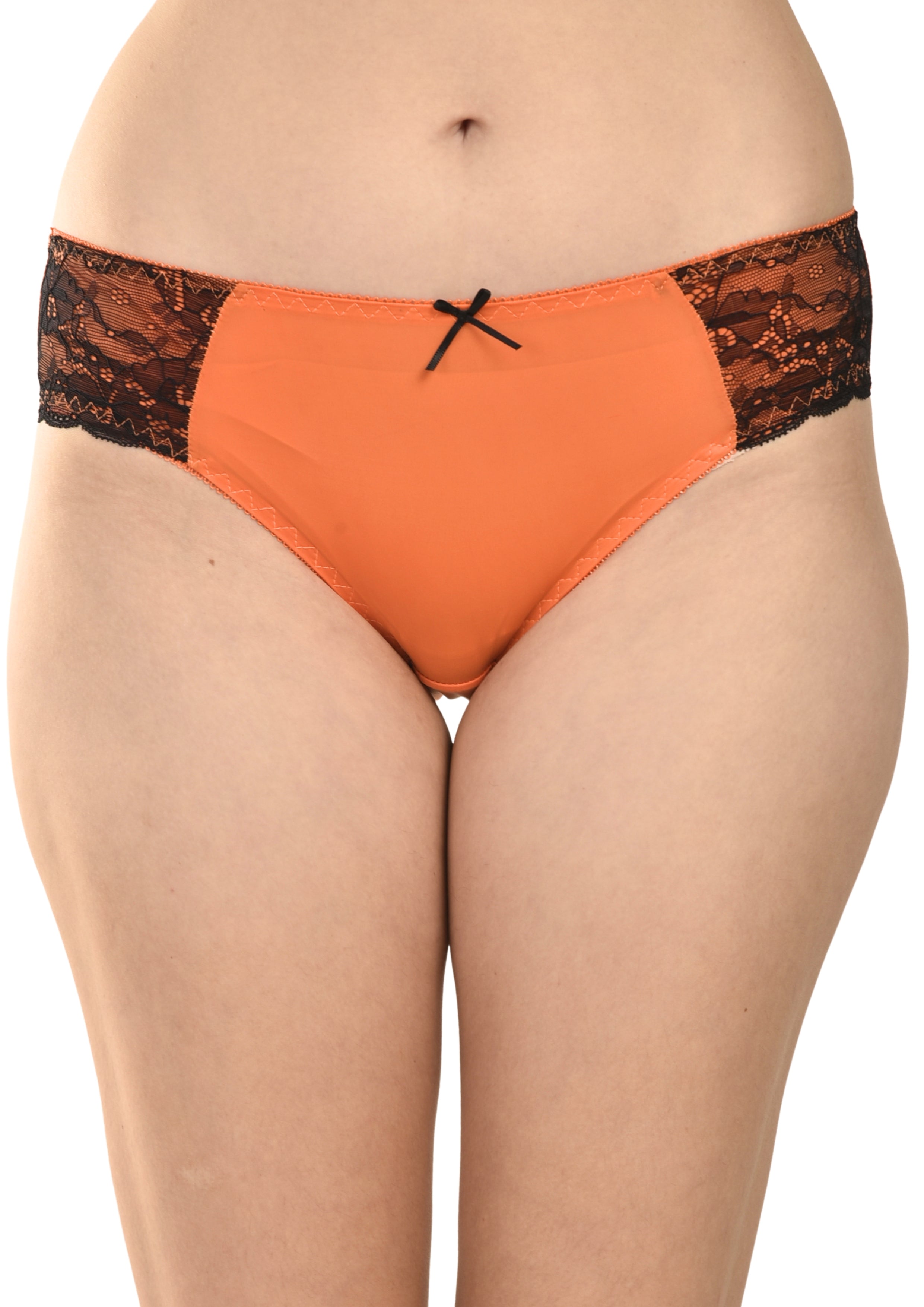 Women's Stretch Lace Panties Pack of 3 – Pink, Orange & Grey