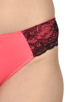 Women's Stretch Lace Panties Pack of 3 – Pink, Orange & Grey