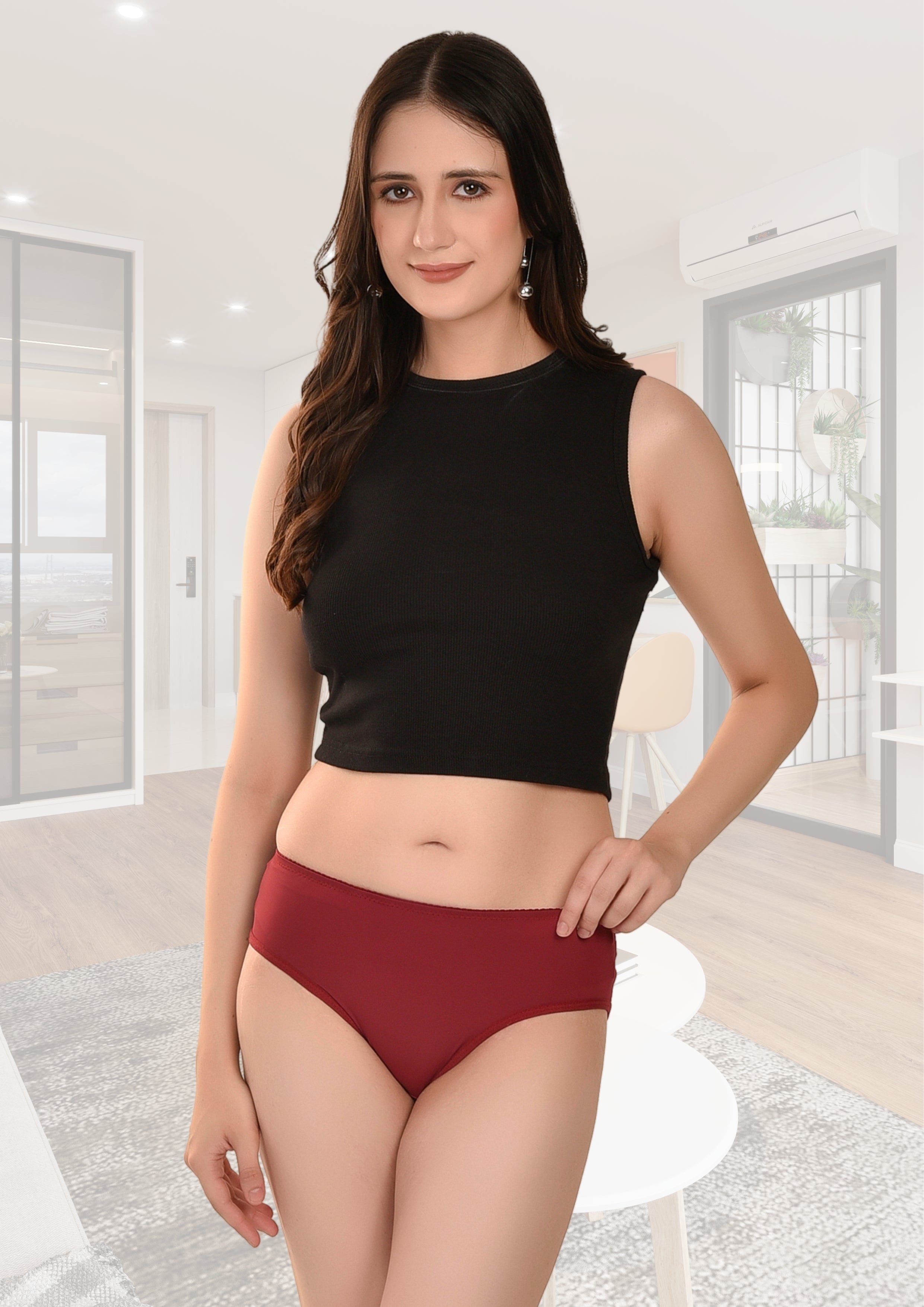 Women's Silky Nylon Modal Panties Pack of 3 – Brown, Maroon & Purple