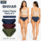 Women's Cotton Panties – Pack of 3 | Blue, Green & Wine