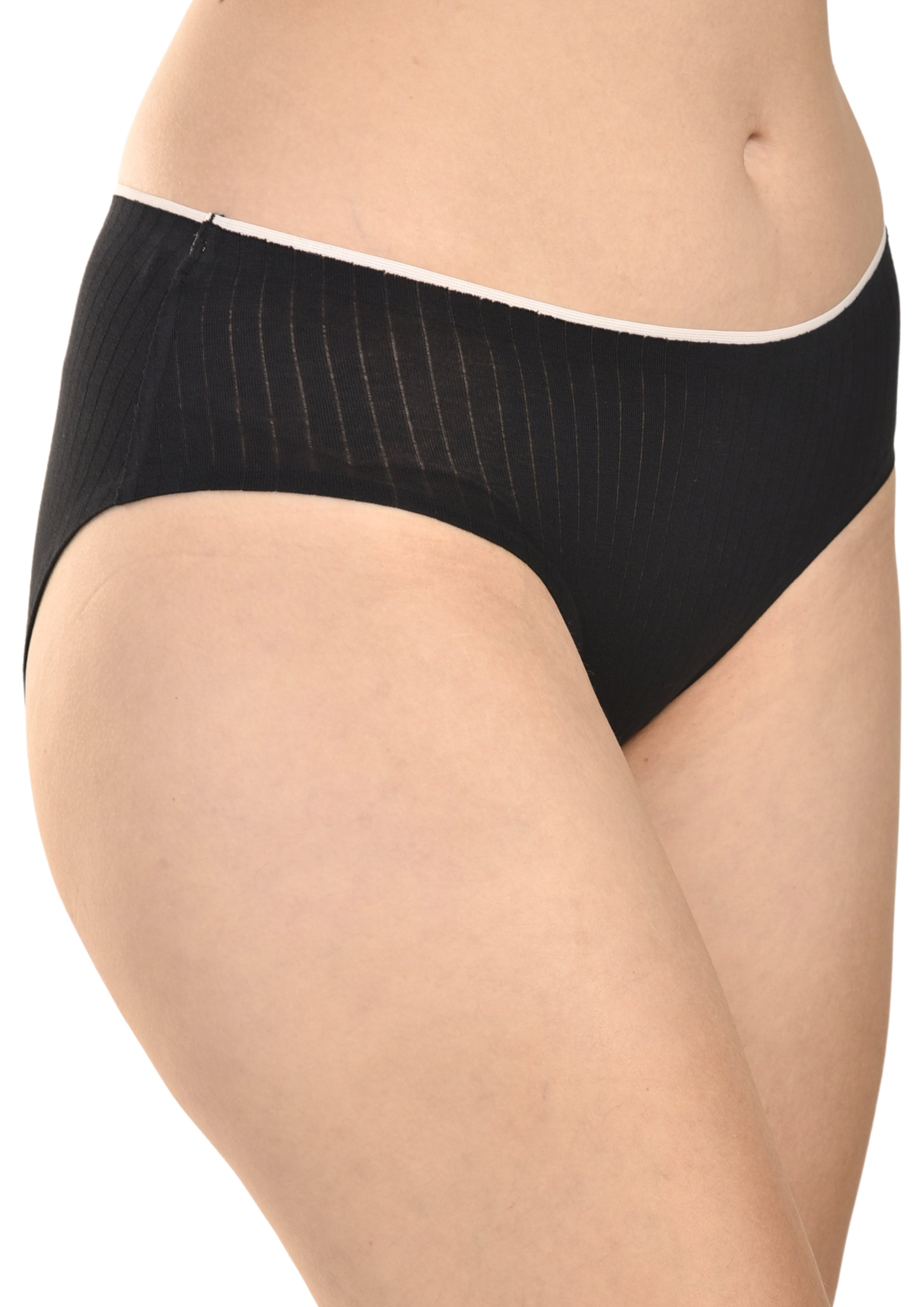 Black Cotton Seamless Panties Pack of 3