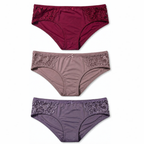 Women's Nylon Modal Panties – Pack of 3 | Maroon, Dusty Pink & Lavender
