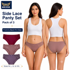Women's Nylon Modal Panties – Pack of 3 | Maroon, Dusty Pink & Lavender
