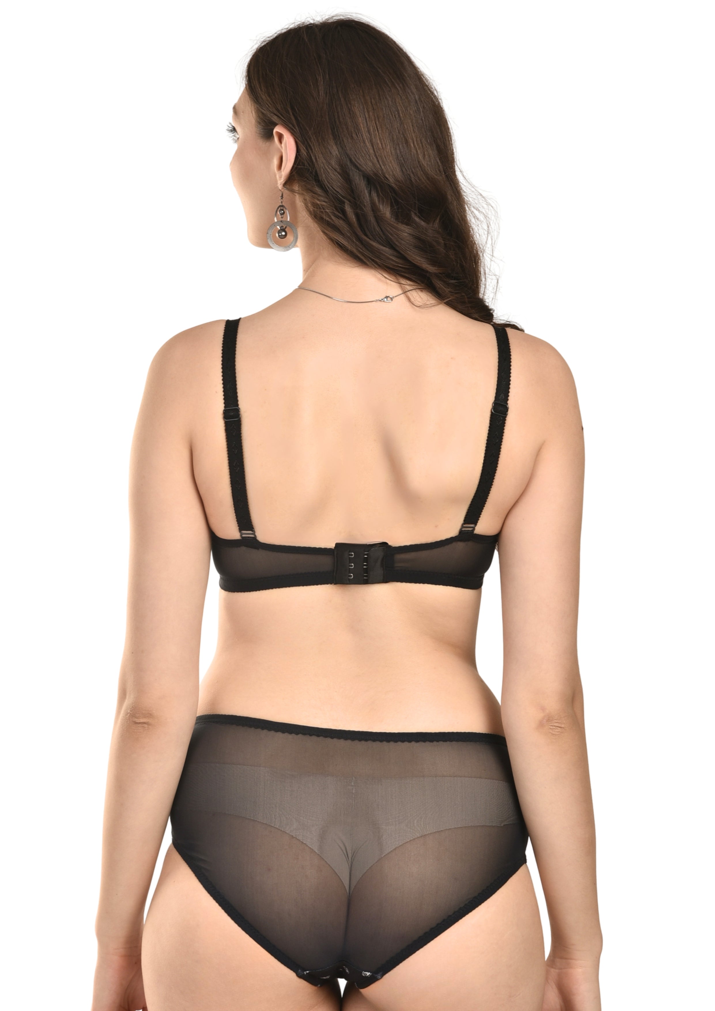 Women's Stretch-Fit Cotton Blend Panties Pack of 2 – Black & Skin Tone