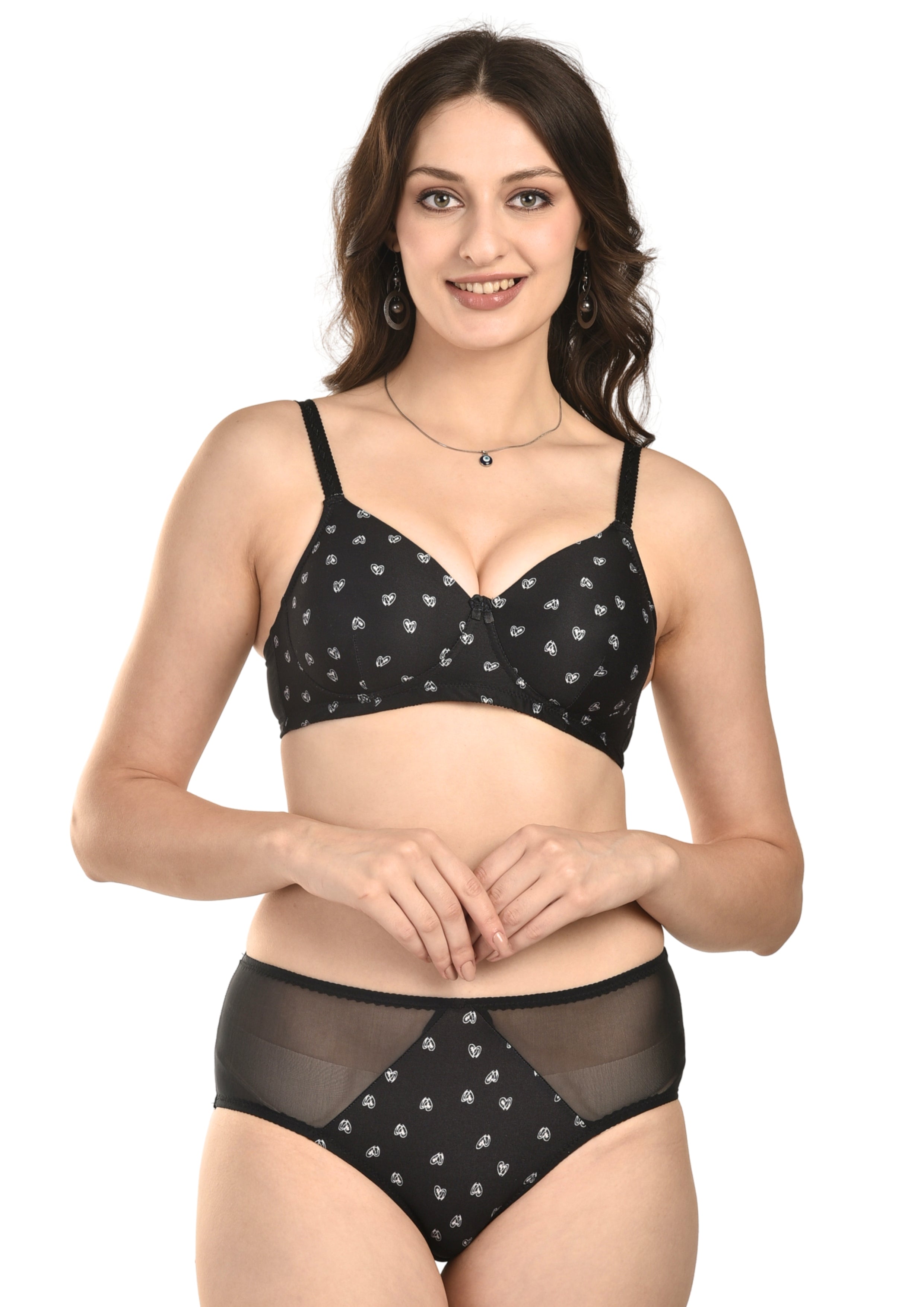Women's Stretch-Fit Cotton Blend Panties Pack of 2 – Black & Skin Tone
