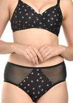 Women's Stretch-Fit Cotton Blend Panties Pack of 2 – Black & Skin Tone