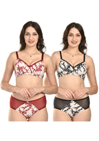 Women's Stretch-Fit Cotton Blend Panties Pack of 2 – Black & Red