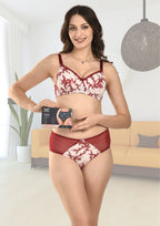 Women's Stretch-Fit Cotton Blend Panties Pack of 2 – Black & Red