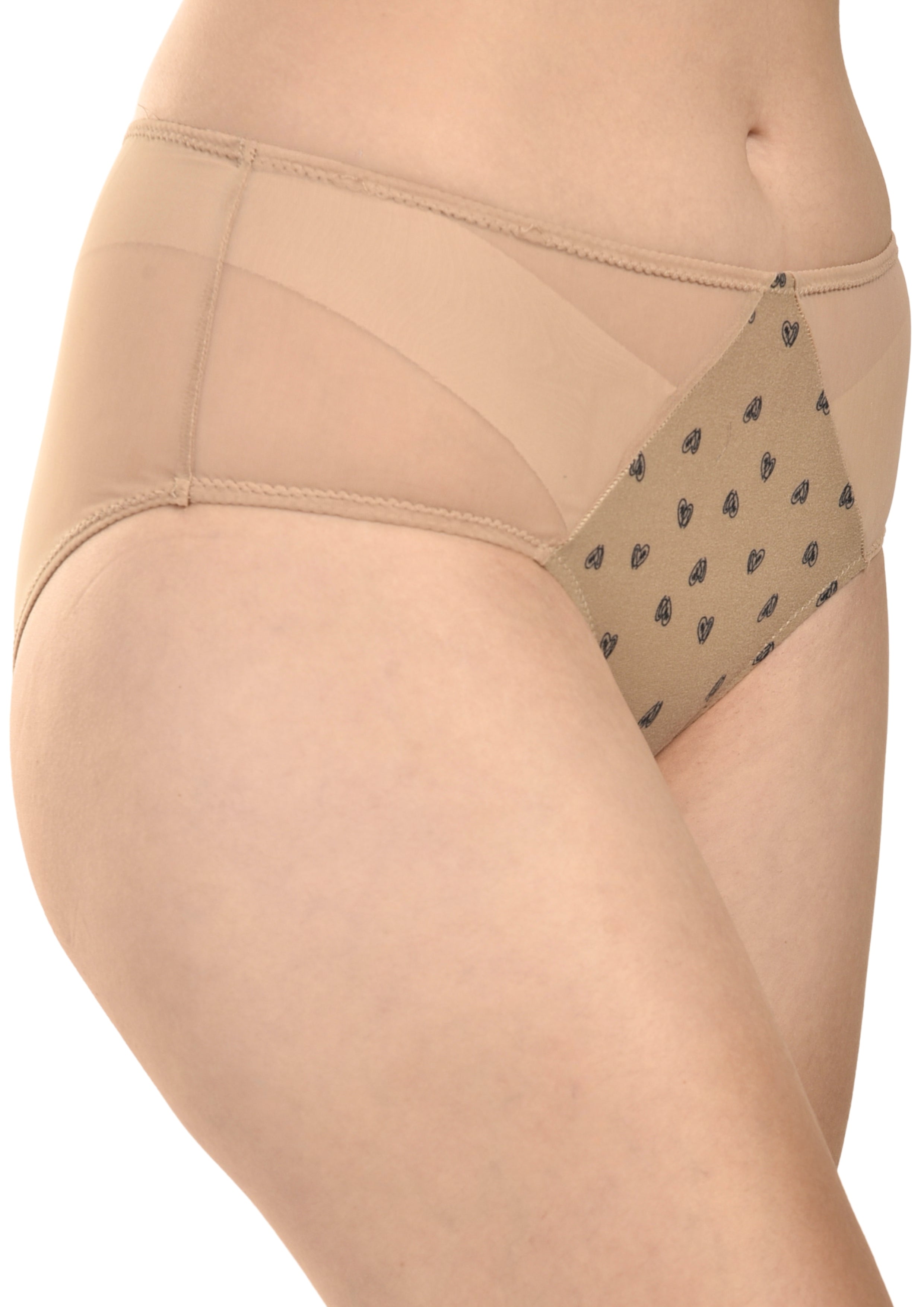 Women's Stretch-Fit Cotton Blend Panties Pack of 2 – Black & Skin Tone