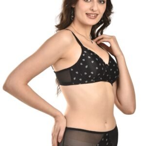 Pack of 2 Black & Skin)  - Women's Printed Cotton Hipster Panty  (